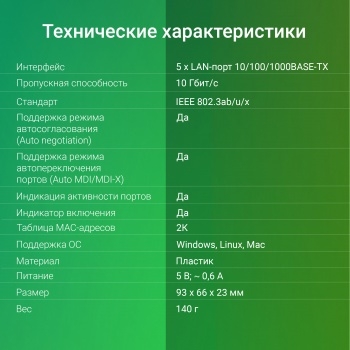  Digma DSW-105GE DSW-105GEV2 (L2) 5x1/ 