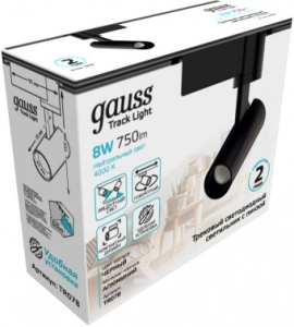  GAUSS   8W 750lm 4000K 180-220V IP20 45*155  LED 1/40 TR078