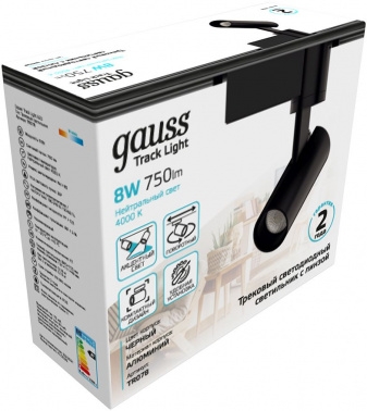 GAUSS   8W 750lm 4000K 180-220V IP20 45*155  LED 1/40 TR078