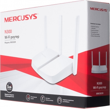 Mercusys MW305R Wi-Fi  300 / 2,4 , 1  WAN 10/100 / + 4  LA
