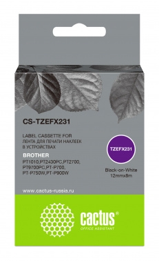 Картридж ленточный Cactus CS-TZEFX231 черный для Brother 1010/1280/1280VP/2700VP