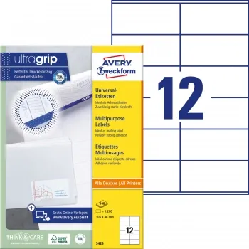  Avery Zweckform 3424 A4 105x48 12  /70/2/100./  . 