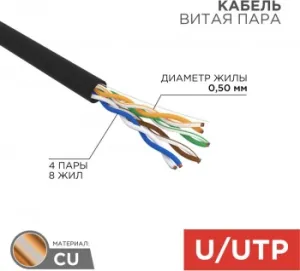    U/UTP .5E 4224AWG solid CU PE Outdoor . () Rexant 01-0045