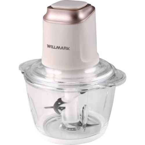 Измельчитель WILLMARK WMC-5288 (400Вт., стекл. чаша 1,2л., двойн. лезвия., рез. основание) (Кремовый